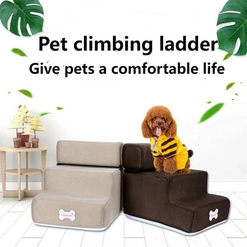 Pawciara 3-step pet stairs for small dogs and cats, with anti-slip design, made of durable material, suitable for helping pets reach higher surfaces.
