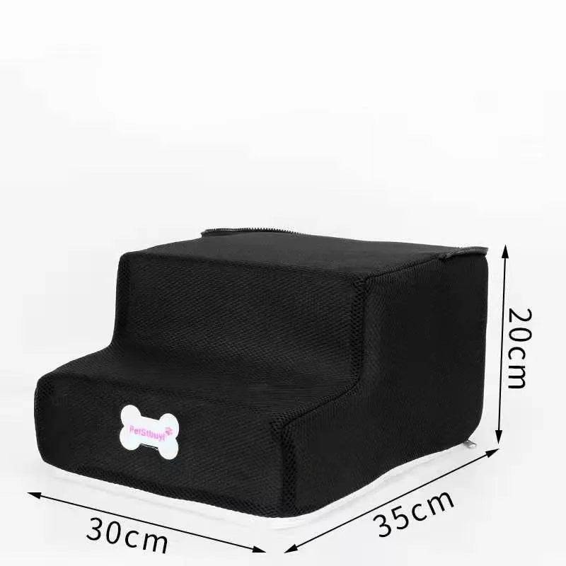 Pawciara 3-step pet stairs for small dogs and cats, with anti-slip surface and removable design, ideal for helping pets reach higher surfaces.