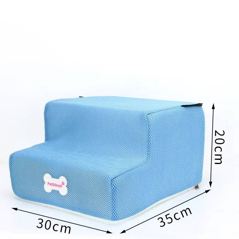 Pawciara 3-step pet stairs for small dogs and cats, with anti-slip surfaces and removable design, ideal for easy access.