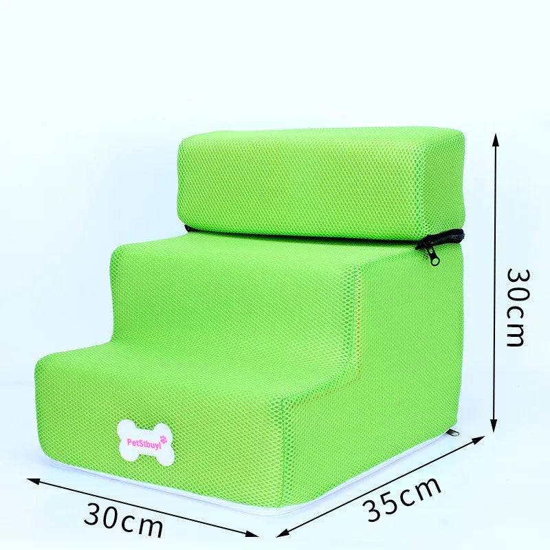 Pawciara 3-step pet stairs for small dogs and cats, with anti-slip surface and three floors, designed for easy access.