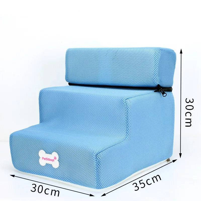 Pawciara 3-step pet stairs for small dogs and cats, with anti-slip surface and three floors, ideal for helping pets reach high surfaces.