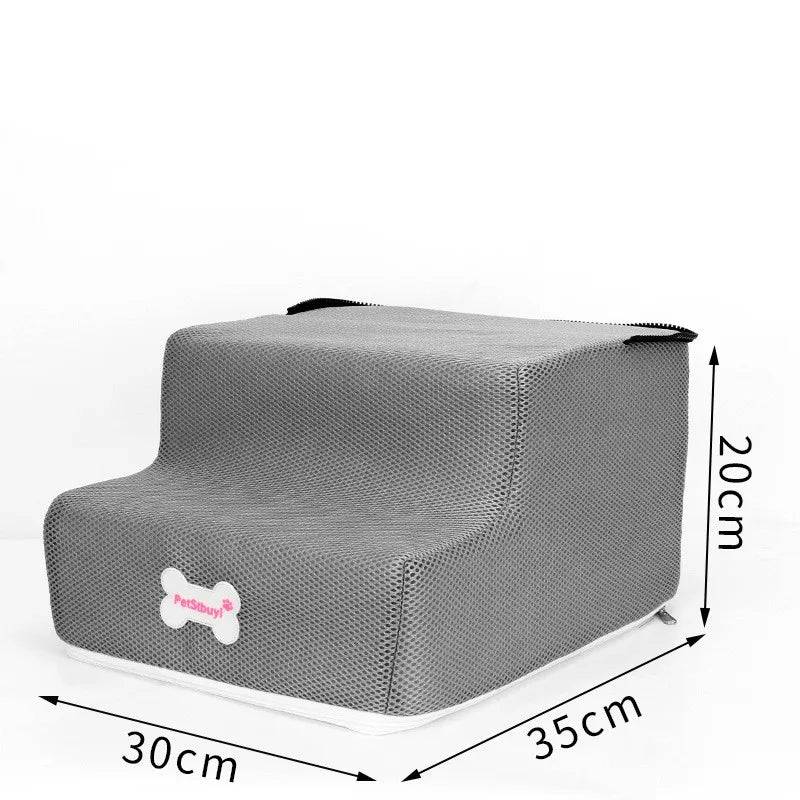 Pawciara 3-step pet stairs for small dogs and cats, featuring anti-slip surfaces and three floors for easy access.