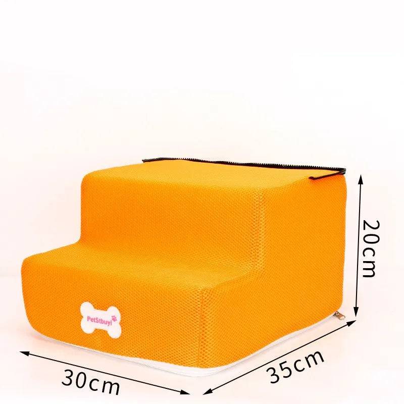 Pawciara 3-step pet stairs for small dogs and cats, with anti-slip surface and removable design for easy use and cleaning.