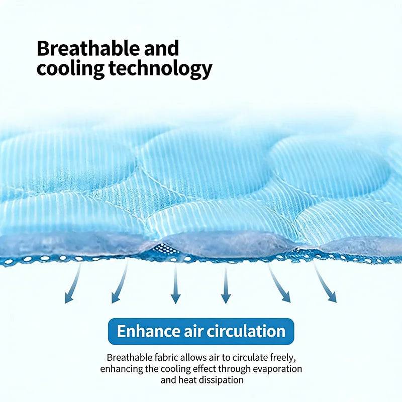 Pawciara cooling pet mat waterproof self-cooling bed for dogs and cats, gray, anti-slip, washable sleeping pad for summer comfort