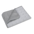 Pawciara waterproof self-cooling pet bed mat for dogs and cats, gray summer ice silk cooling pad with anti-slip and washable features.