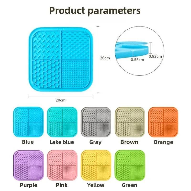 Pawciara yellow lick mat for dogs and cats, anti-slip feeding and enrichment tray for anxiety relief and grooming distraction.