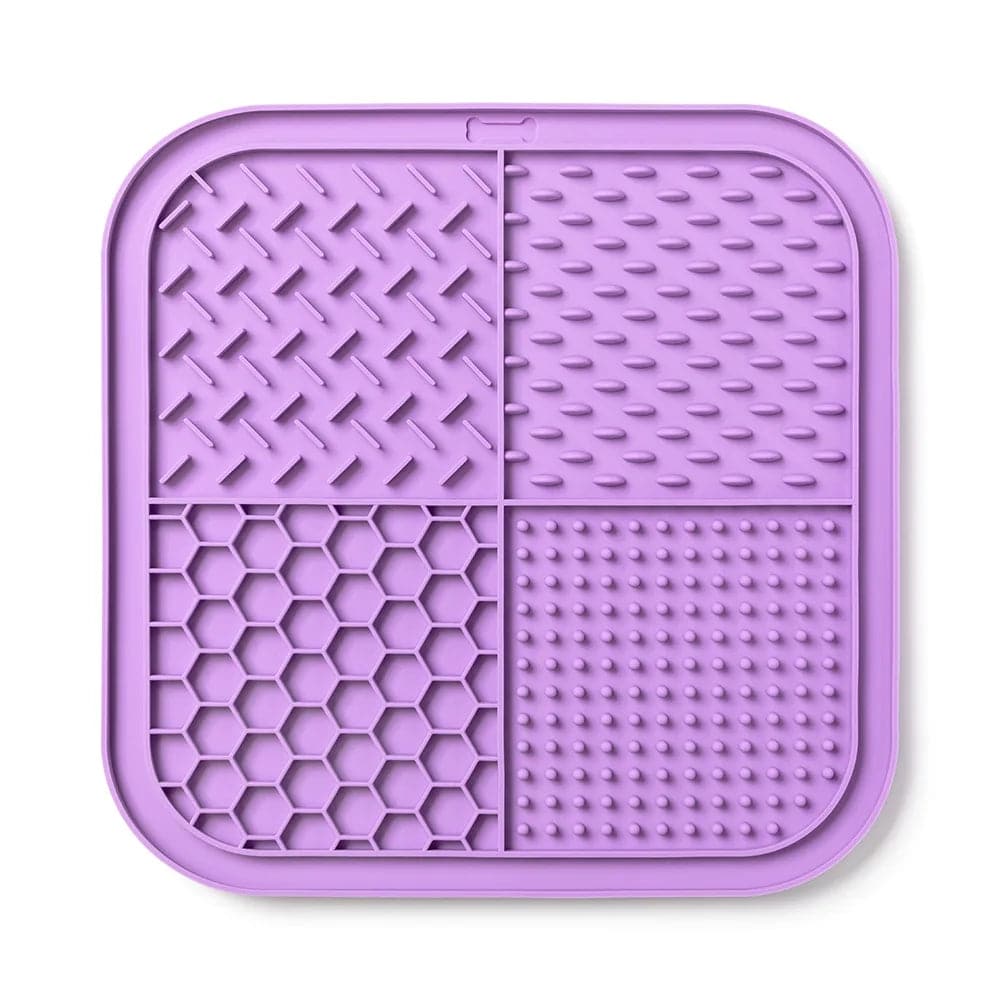 Yellow Pawciara Lick Mat for dogs and cats, anti-slip pet feeding and enrichment tray for anxiety relief and distraction.