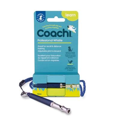 The Company of Animals professional outdoor high-frequency navy dog whistle, compact and durable for training and communication.