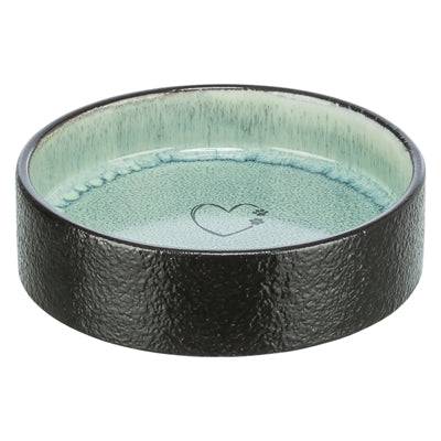 Trixie ceramic food and water bowl in assorted designs, 12x12x3.5 cm, ideal for pets, made of durable ceramic material.