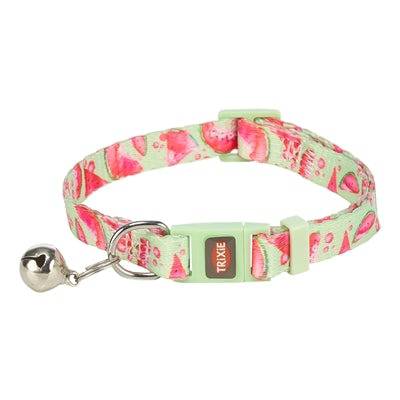 Trixie Flower Power cat collar and nylon leash set in assorted colors, adjustable size 19–31 cm, with floral design.
