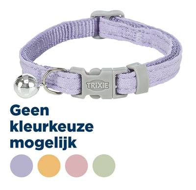 Trixie checkered nylon cat collar with matching leash in assorted colors, adjustable 20-30 cm length, for small cats.