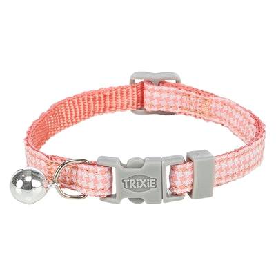 Trixie nylon cat collar with tufted pattern, adjustable 20-30 cm, in assorted colors, featuring a secure buckle and lightweight design.