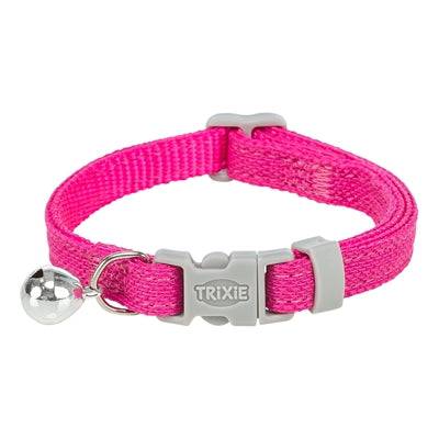 Trixie Soft Round Cat Collar and Leash set in assorted colors, nylon material, adjustable 20-30 cm length, 1 cm wide.
