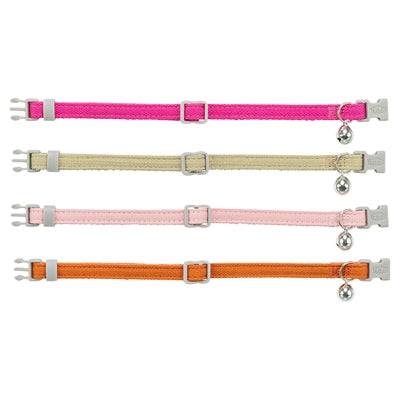 Trixie soft round nylon cat collar and harness set in assorted colors, adjustable 20-30 cm length, 1 cm width, for feline safety