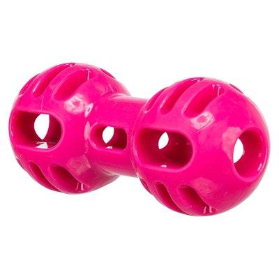 Pink Trixie Soft & Strong TPR Dumbbell dog toy, 11x5x5 cm, durable chew toy for dogs with a soft, strong rubber design.