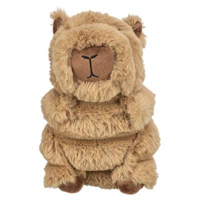 Brown Trixie Capybara plush toy, a soft LEKSAKER by TRIXIE, shown in a close-up image highlighting its plush texture and cute features.