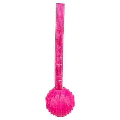 Pink Trixie Soft & Strong Throw Ball made of TPR, designed for dogs, with a durable and flexible chew toy appearance.