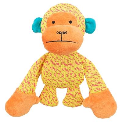 Trixie Monkey Fabric Toy in yellow and orange, 27x26x10.5 cm, soft plush leksaker for pets.