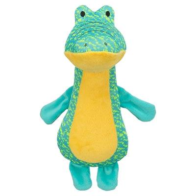 Trixie green alligator fabric toy for pets, measuring 29x16x10.5 cm, soft and durable pet toy for fun and play.