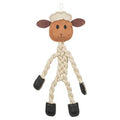 Trixie Sheep Rope Toy with Leather in brown, 42 cm, durable LEKSAKER pet toy for dogs with soft rope and leather accents