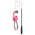 Trixie telescopic cat teaser wand with flamingo pink color, 106 cm long, featuring feathers and a playful design for cats.