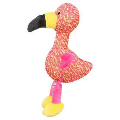 Trixie Flamingo fabric toy in pink and yellow, 32x12x11 cm, soft plush leksaker for pets by Trixie.