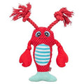 Red Trixie crab rope toy for pets, measuring 34x17x10.5 cm, made of durable materials for chewing and play.