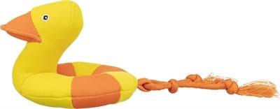 Trixie Aqua Toy Duck on Rope for dogs, 20x36 cm, durable rubber and rope chew toy for pets.