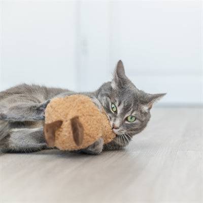 Trixie XXL Peanut Plush Toy for cats with American catnip, 20 cm long, soft and colorful pet toy for feline play.