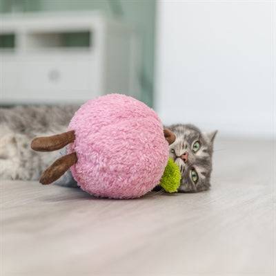 Trixie XXL Peach Plush Toy with American Catnip for cats, 20 cm, soft and cuddly feline toy from Trixie LEKSAKER collection.