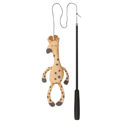 Trixie telescopic cat toy with giraffe design, brown plush, extended to 106 cm, for active cats, by TRIXIE.