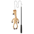 Trixie telescopic cat toy with giraffe design, brown plush, extended to 106 cm, for active cats, by TRIXIE.