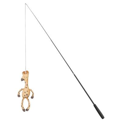 Trixie telescopic cat toy with a brown giraffe design, 106 cm long, perfect for engaging large cats in play.