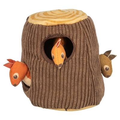Trixie Puzzle Tower with Squirrel, a 16 cm interactive pet toy made of wood for mental stimulation and play.