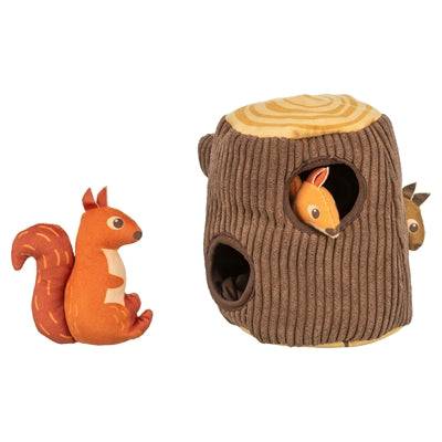 Trixie Puzzle Tower with Squirrel, a 16 cm interactive pet toy made of durable material for mental stimulation.
