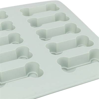 Trixie silicone baking mat for pet treats in bone shape, grey, 24x29 cm, non-stick and BPA-free for easy pet treat baking.