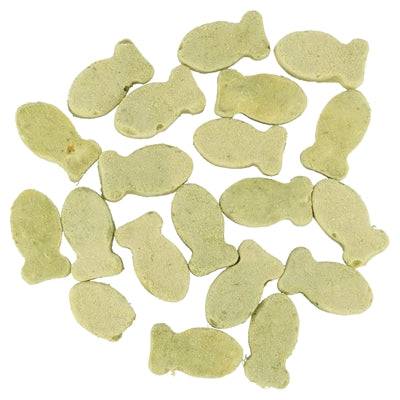 Trixie Freeze-Dried Fishies with Chicken Breast TUGG snack for pets, showing colorful fish-shaped treats in a 20g package.