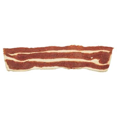 Trixie Premio Bacon Strips with Duck Breast and Beef dog snacks, 80g, showing bacon strips and duck and beef pieces.