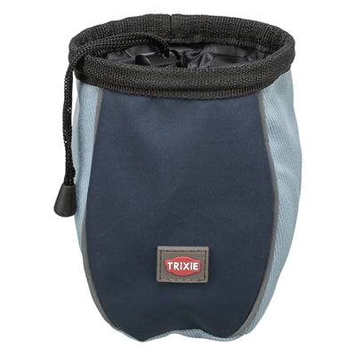 Trixie UTOMHUS treat bag in polyester, assorted colors, measuring 13x13x15 cm, ideal for carrying pet treats.