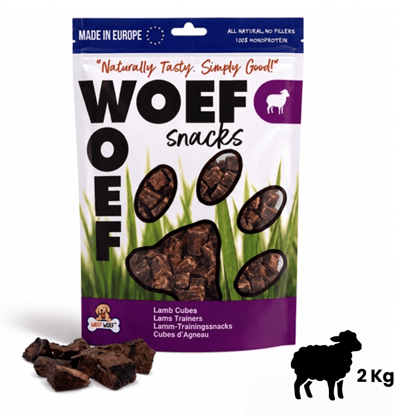 Natural Lamb Puppy Training Treats in a 100-gram package by Woefwoefsnacks, dog training treats for puppies.