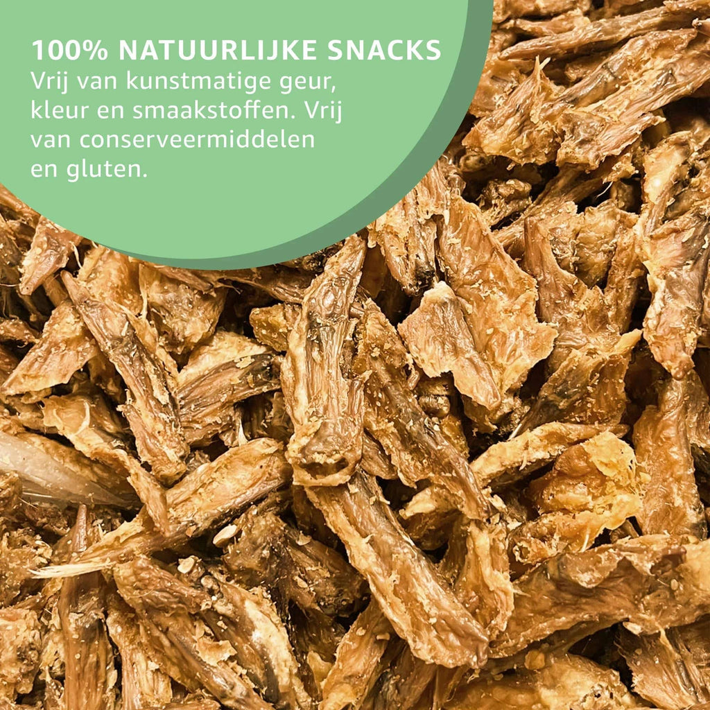 Natural chicken wings dog treats in a 60-gram pack, dog-friendly hondenkoekjes from Woefwoefsnacks featuring chicken wings.