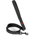 Black Zolux Expert premium leather and neoprene dog lead with sturdy hardware, designed for secure walks.