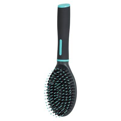 Zolux Anah Brush KAMMAR/BORSTAR with nylon and plastic pins in black and blue, compact grooming tool for pets.