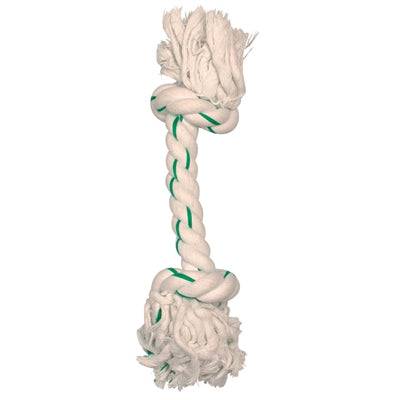 Zolux Mint-Flavored Cotton Rope Toy for dogs, small-sized LEKSAKER with mint scent, white and green cotton strands.
