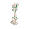Zolux Mint-Flavored Cotton Rope Toy for Pets, LEKSAKER, featuring white and mint green braided cotton material.