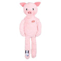 Zolux Furry Farm Jason Pig plush toy with rope, pink and gray, soft stuffed farm animal toy for kids.