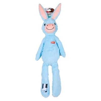 Zolux Furry Farm Hassan Donkey plush toy with rope, blue, for pets, soft and cuddly, made by Zolux.