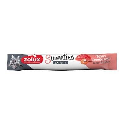 Zolux Sweeties Expert Creamy Stick Tuna and Shrimp soft snacks for pets, 7 packs of 14g each, with tuna and shrimp flavors