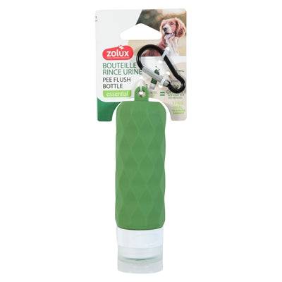 Zolux urine rinse bottle in green, 14 cm tall, for toilet accessories, with a compact 4x4 cm design.